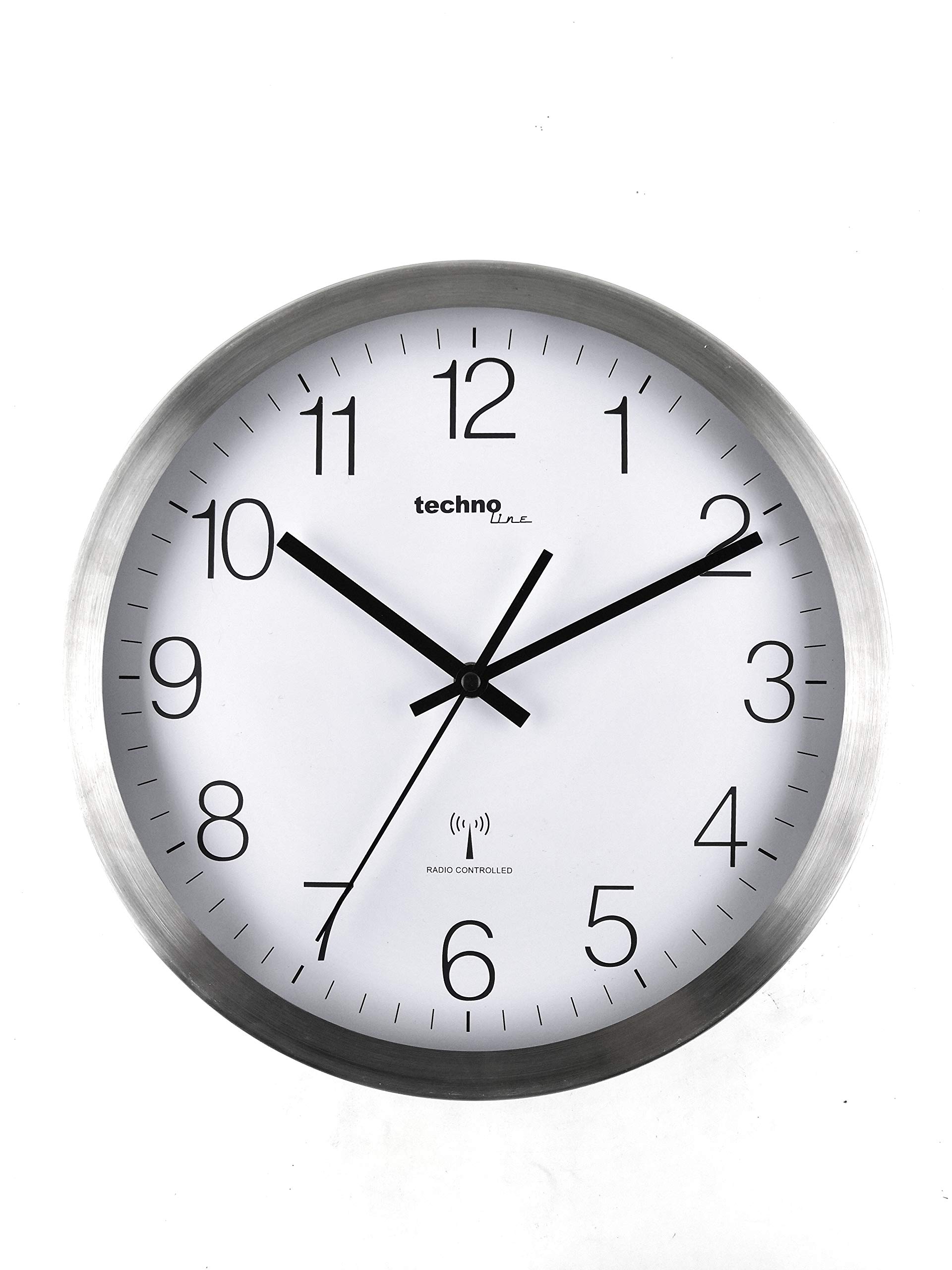 Technoline WT 8910 Radio Wall Clock Metal Frame Diameter 30 cm