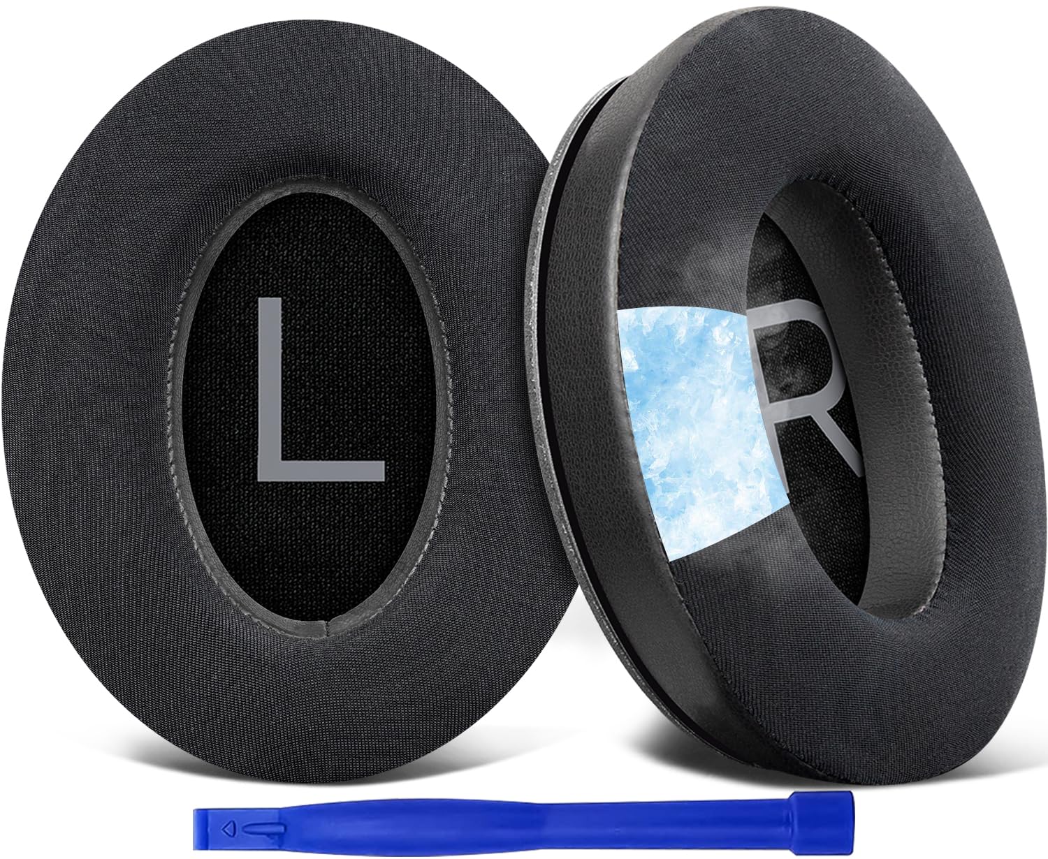 SOULWIT Cooling Gel Ear Pads Cushions Replacement for Bose QuietComfort 45 (QC45)/QuietComfort SE (QC SE)/New Quiet Comfort Wireless Over-Ear Headphones, Earpads with Ice Silk Fabric - Black