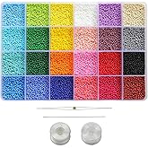 BALABEAD 2mm Size Almost Uniform Seed Beads about 20000pcs 12/0 Small Glass Seed Beads for Jewelry Making (About 850pcs/Color, 24 Colors)