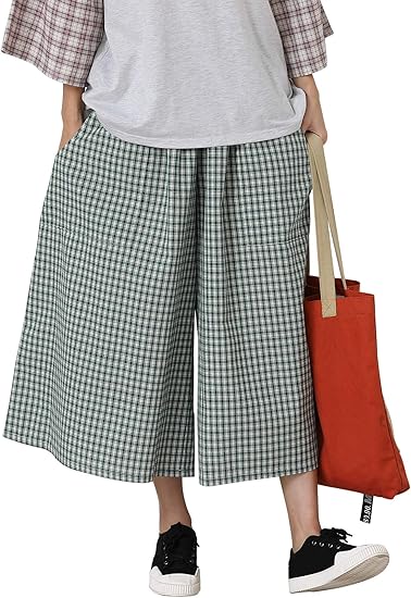 Amazon Hongyuamy レディース ワイドパンツ ガウチョパンツ スカンツ 古着風 九分丈 カジュアル ゆったり 綿麻 普段着 マキシ 秋 冬 カプリ クロップトパンツ 通販