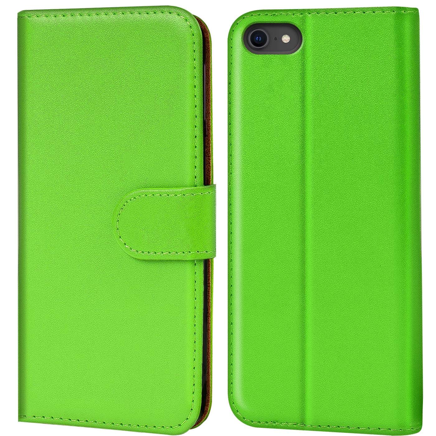 Verco Wallet Case for Apple iPhone 8 Book Cover with Magnetic Closure compatible with iPhone 7, iPhone 8 Flip Case with Card Slots Faux Leather - Green