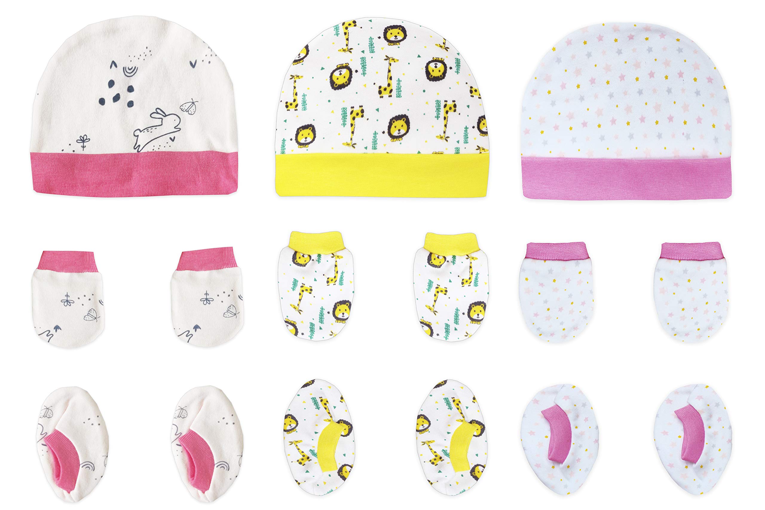 newborn baby caps and mittens