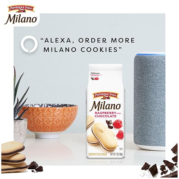 PEPPERIDGE FARM MILANO COOKIES, RASPBERRY CHOCOLATE, 7 OZ. BAG