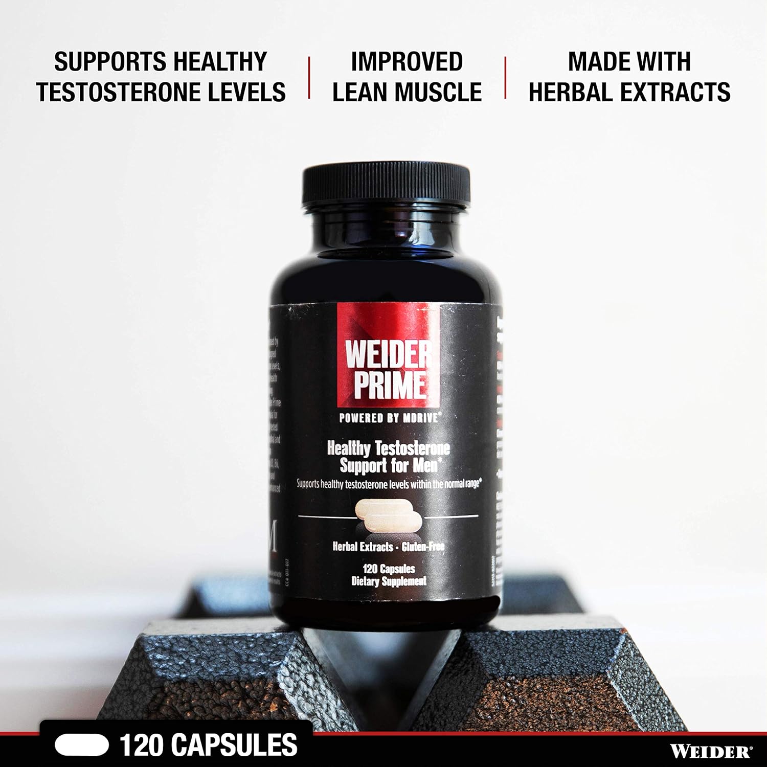 Weider Prime Testosterone Supplement for Men, Healthy Testosterone Support to Help Boost Strength and Build Lean Muscle, 120 Capsules: Health & Personal Care