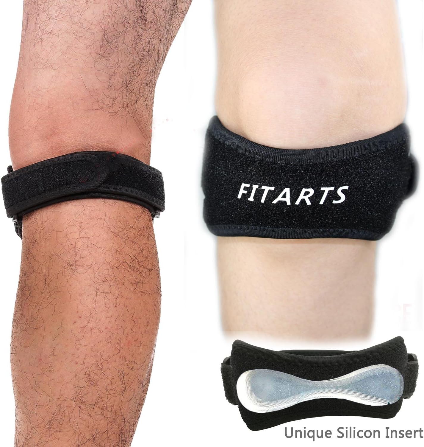 Patella Knee Strap Adjustable Neoprene Infrapatellar Strap Band Brace for Knee Support Fits Running, Basketball, Outdoor Sports Help with Jumpers and Runners Knee