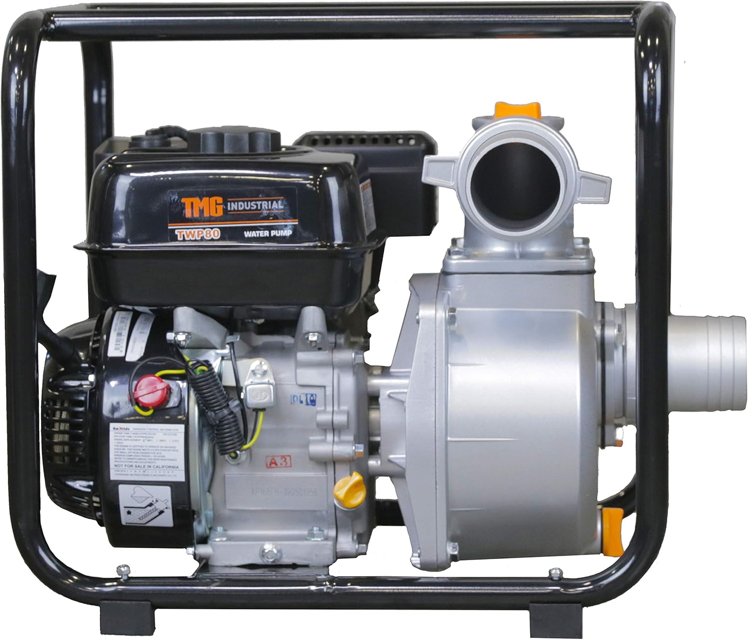 TMG Industrial 220 GPM 3" SemiTrash Water Pump with 6.5 HP Gas Engine