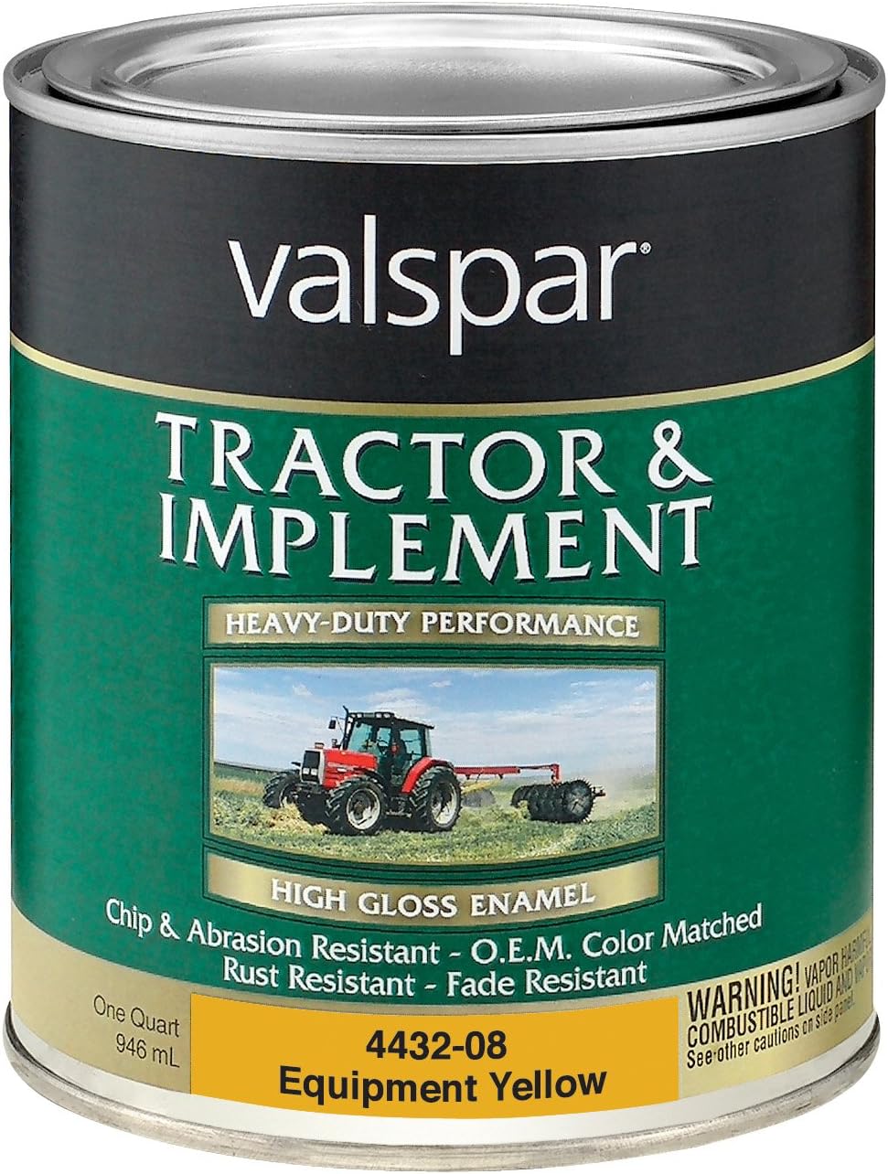 Valspar 443208 Equipment Yellow Tractor and Implement Paint 1 Quart