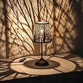 Timeflies Mini Table Lamp Bedside Lamp Decorative Nightstand Lamp for Bedroom Living Room, Black Metal Shade Forest Lighting, Bulb Included Halloween Room Decor