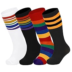 Zando Rainbow Socks: Kids' Crazy Stripes for Soccer