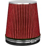 Rtunes Racing 6 Inch Tall Universal Cold Air Intake Filter - 102mm Inlet, Washable, Dry Cone Filter With Clamp, Red - View #4
