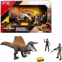 Matchbox Toy Car Playset, Jurassic World 12.5” Dino Boat with 13