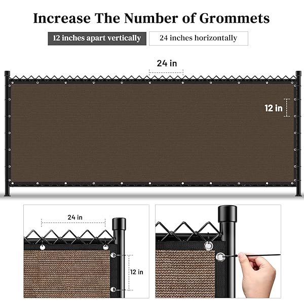 WINPULL BACKYARD PRIVACY FENCE COVER 6FT X 50FT FOR CHAIN LINK & WOOD FENCE, 95% VISIBILITY BLOCK OUTDOOR PRIVACY SCREEN FOR PATIO BALCONY YARD, BREATHABLE 170GSM HDPE MESH WITH REINFORCED GROMMETS