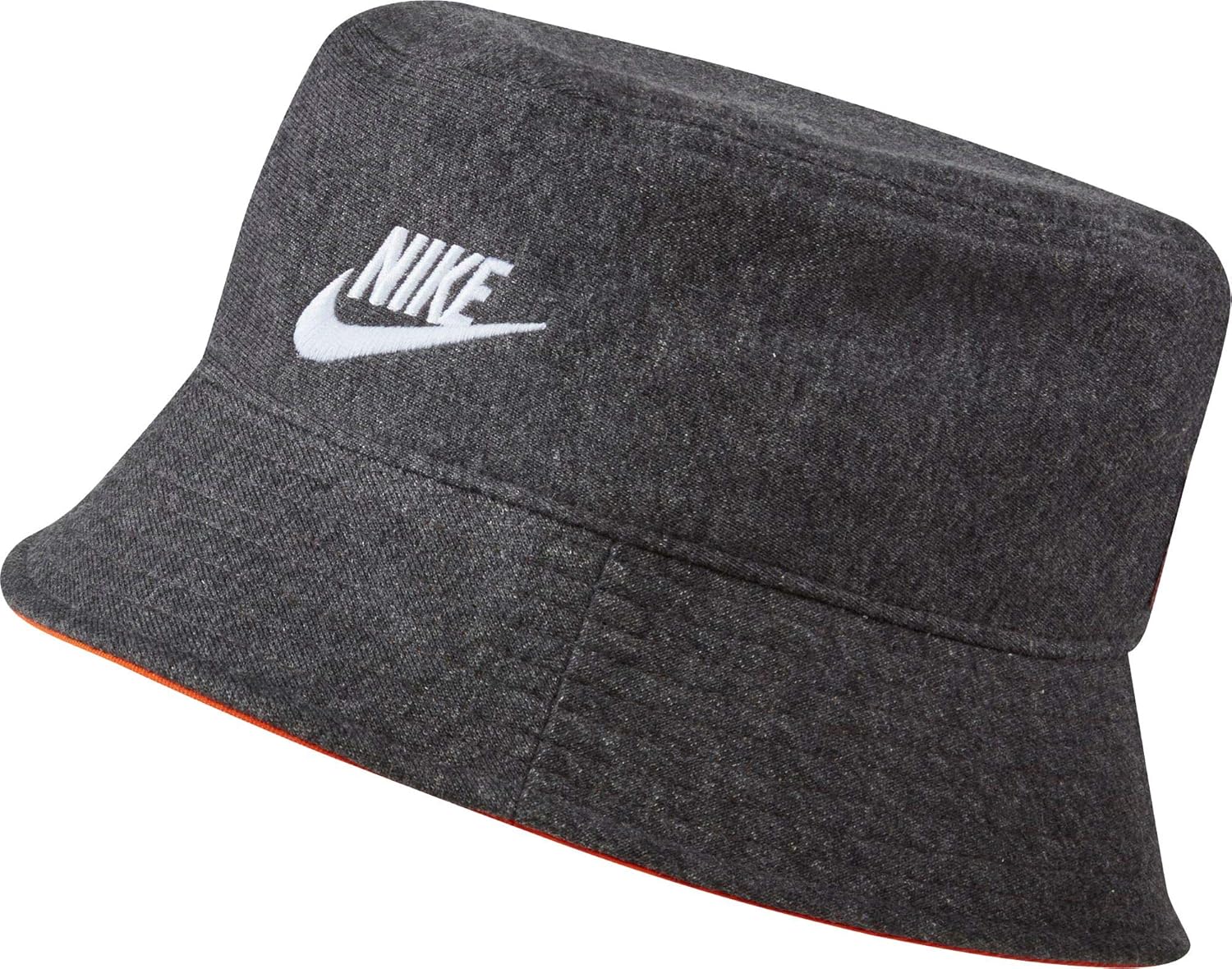 Nike Women`s Sportswear Bucket Hat (Black Heather(CQ9221032)/Orange, X