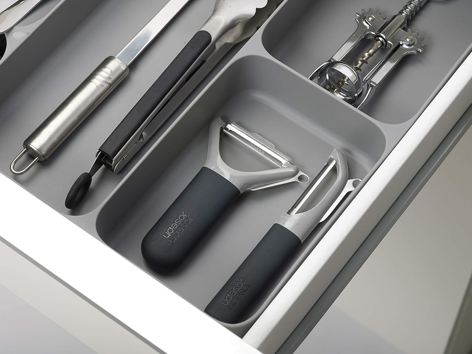 Joseph Joseph DrawerStore Cutlery, Kitchen Utensils and Cooking Utensil Gadget Accessories Organiser, in drawer storage - White - Image 5