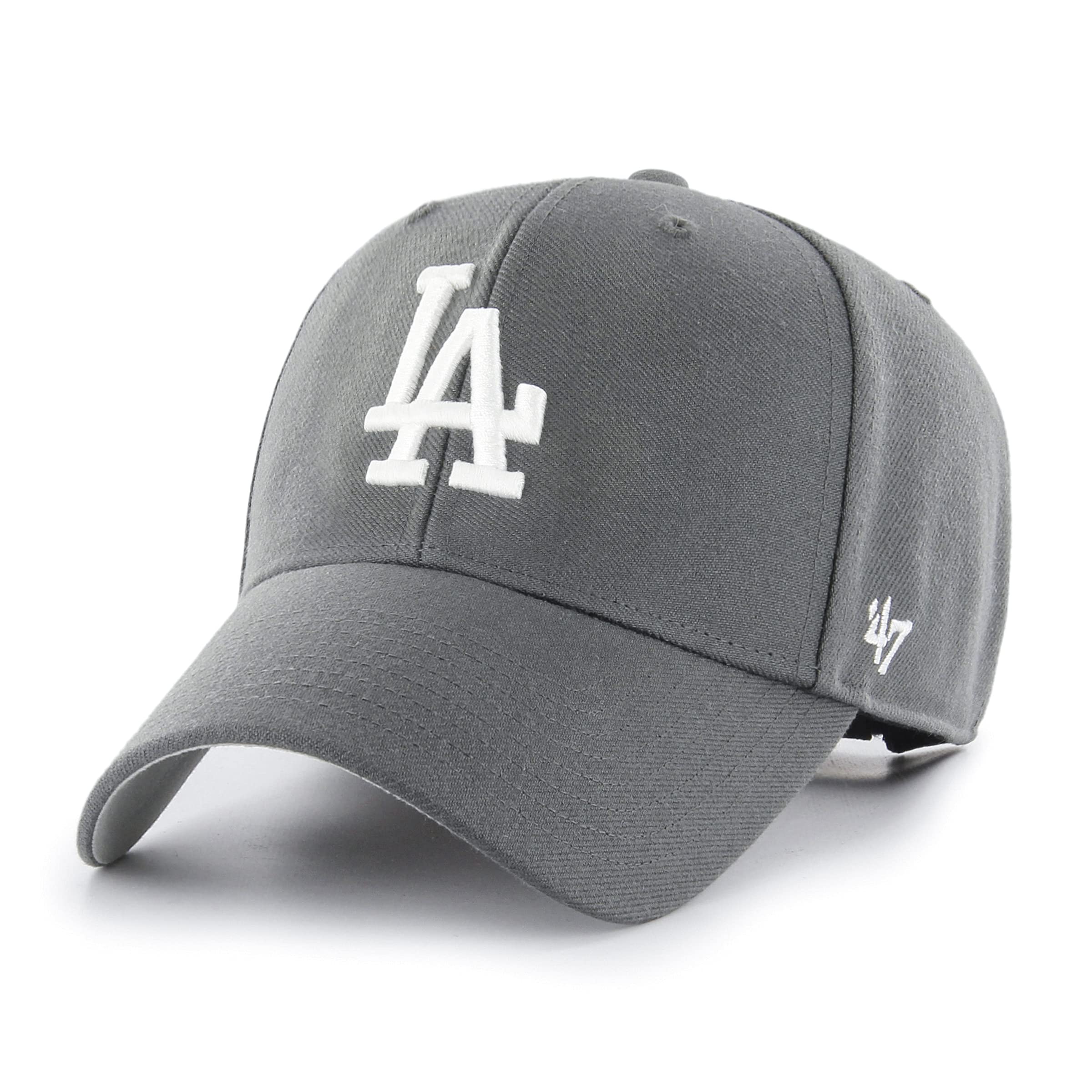 47 Los Angeles Dodgers MLB MVP Unisex Baseball Cap, Adjustable, White Logo, Charcoal Grey