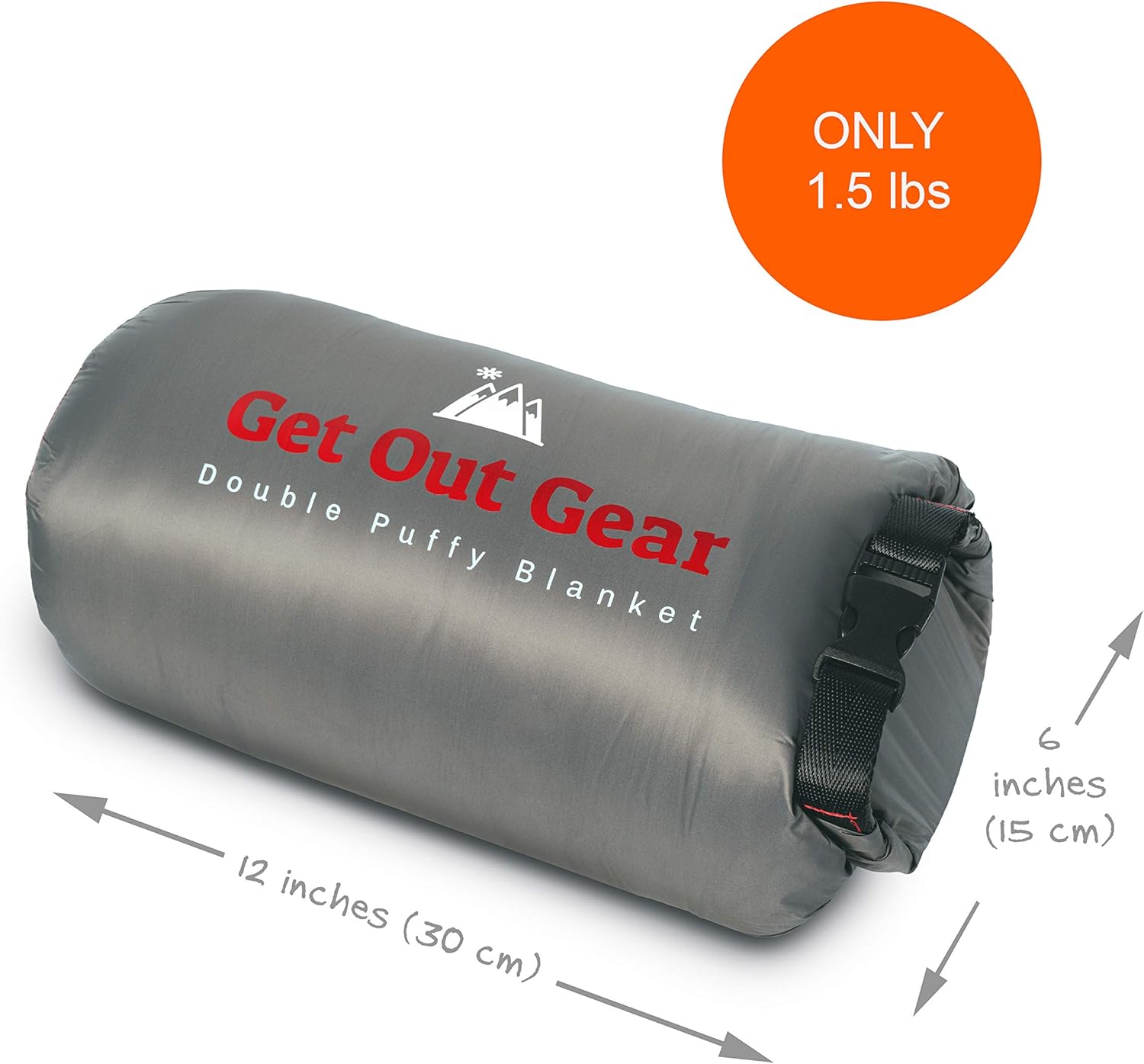 Get Out Gear Double Puffy Camping Blanket - Extra Puffy, Packable, Lightweight and Warm | Ideal for Outdoors, Travel, Stadium, Festivals, Beach, Hammock | Water-Resistant Camp Quilt (Olive/Orange): Kitchen & Dining