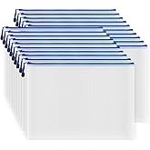 AUSTARK 20pcs Mesh Zipper Pouch Bags, Multipurpose Waterproof Organization Storage Bag for Office School Home Travel (A3 Size 16.9''x12'', White and Blue)