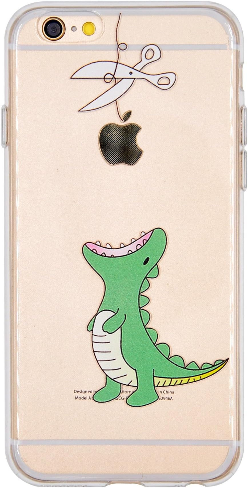 iPhone 6 Case, iPhone 6S Case, Offly Transparent Flexible Silicone TPU Protective Case, Creative Fantasy Pattern for Apple iPhone 6 / 6S - Little Dinosaurs