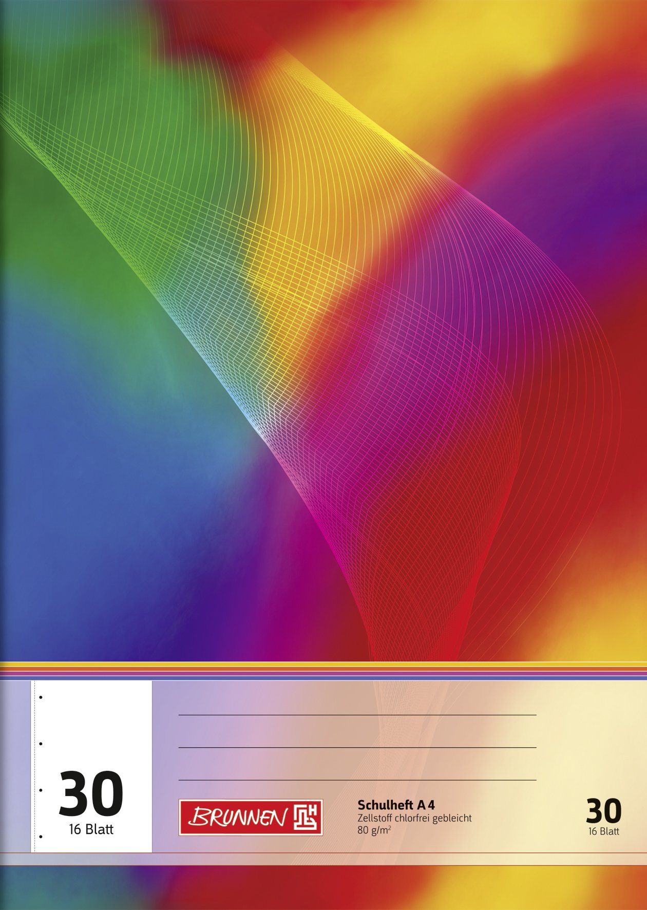 Brunnen – 104493002 School Notebook A4 16 Pages Blank Punched Perforated