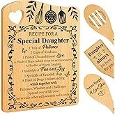 Aremdys Daughter Gifts from Mom Dad, Valentines Day Gifts for Daughters Recipe for a Special Daughters Cutting Board Set Useful Kitchen Gift for Daughter, Valentine Birthday Gift for Daughter