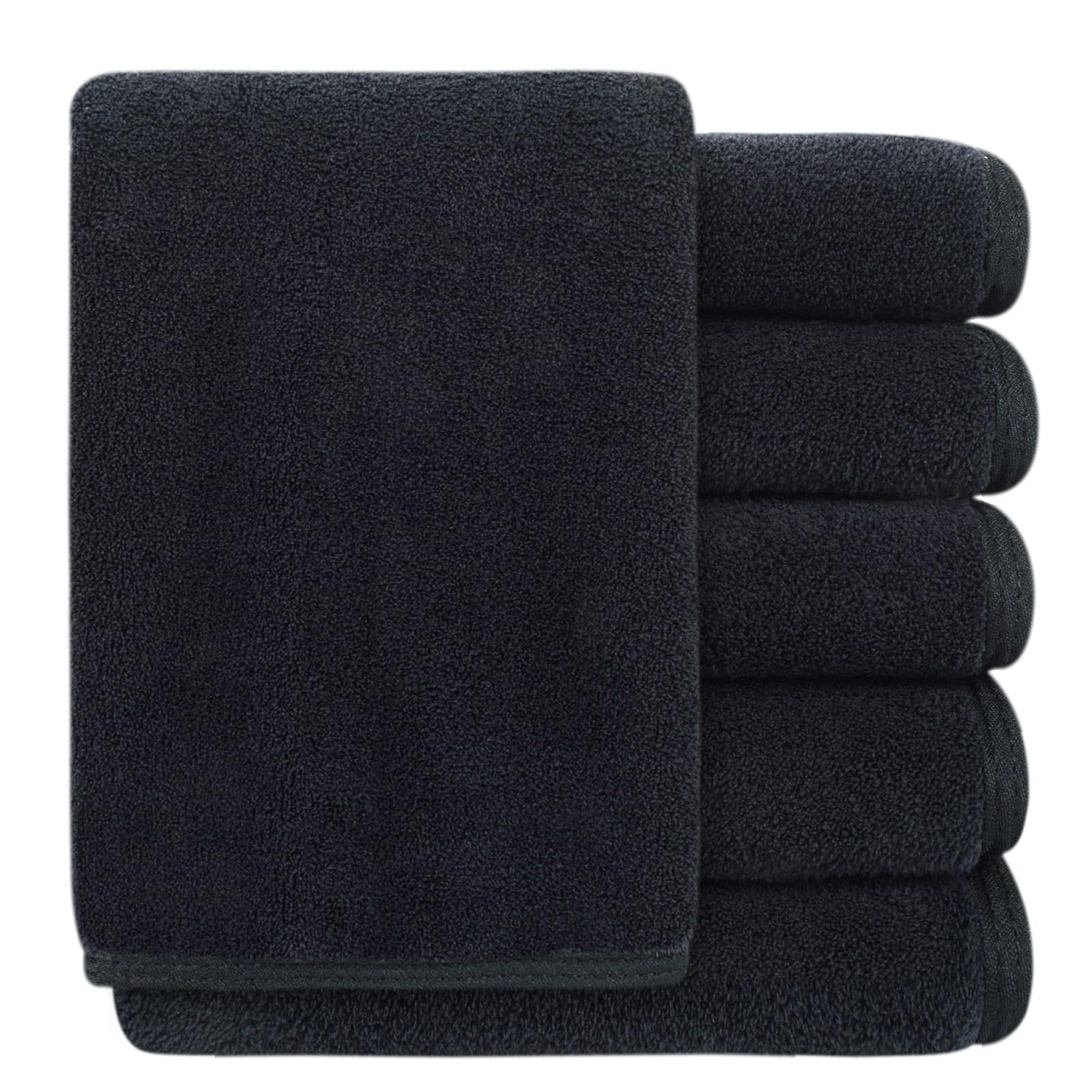 SINLAND Plush Microfiber Face Cloths Reusable Makeup Remover Cloth Ultra Soft Washcloths for Women 12Inch x 12Inch Black 6 Pack