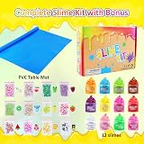 Kilpkonn 12 Pack Clear Slime Kit with Play Mat Non Sticky Jelly Crunchy Slime view 2