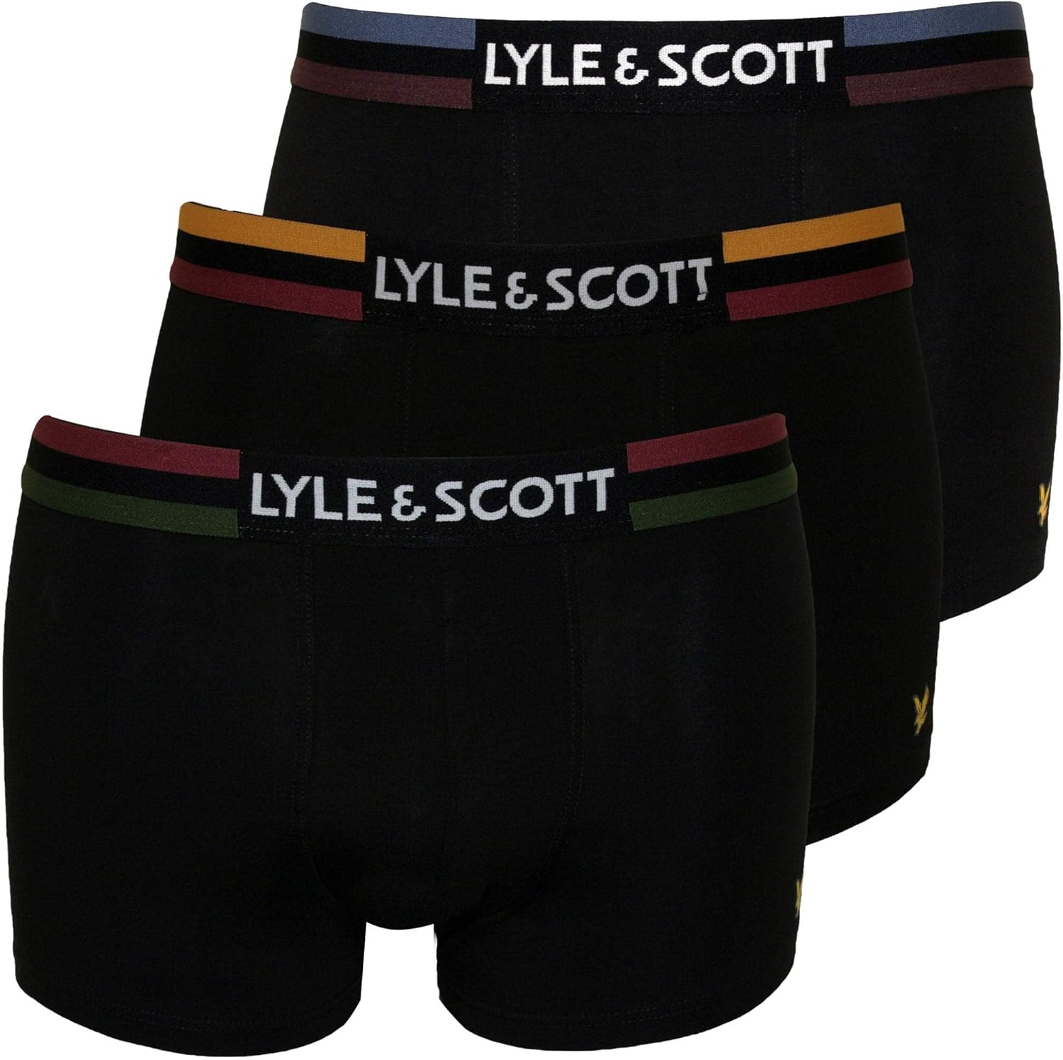 Mens Lyle and Scott Richie 3 Pack Boxer Shorts in Black 3 Pairs Black