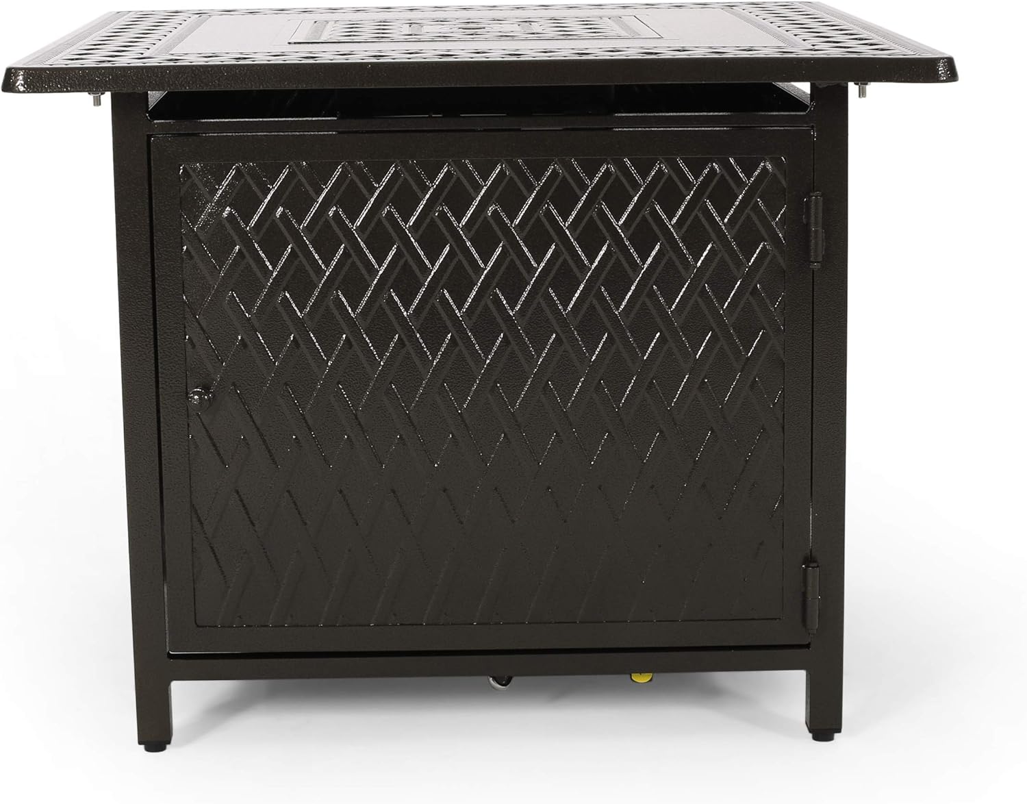 Christopher Knight Home 312968 Roger Outdoor Square Aluminum Fire Pit, Hammered Bronze : Garden & Outdoor