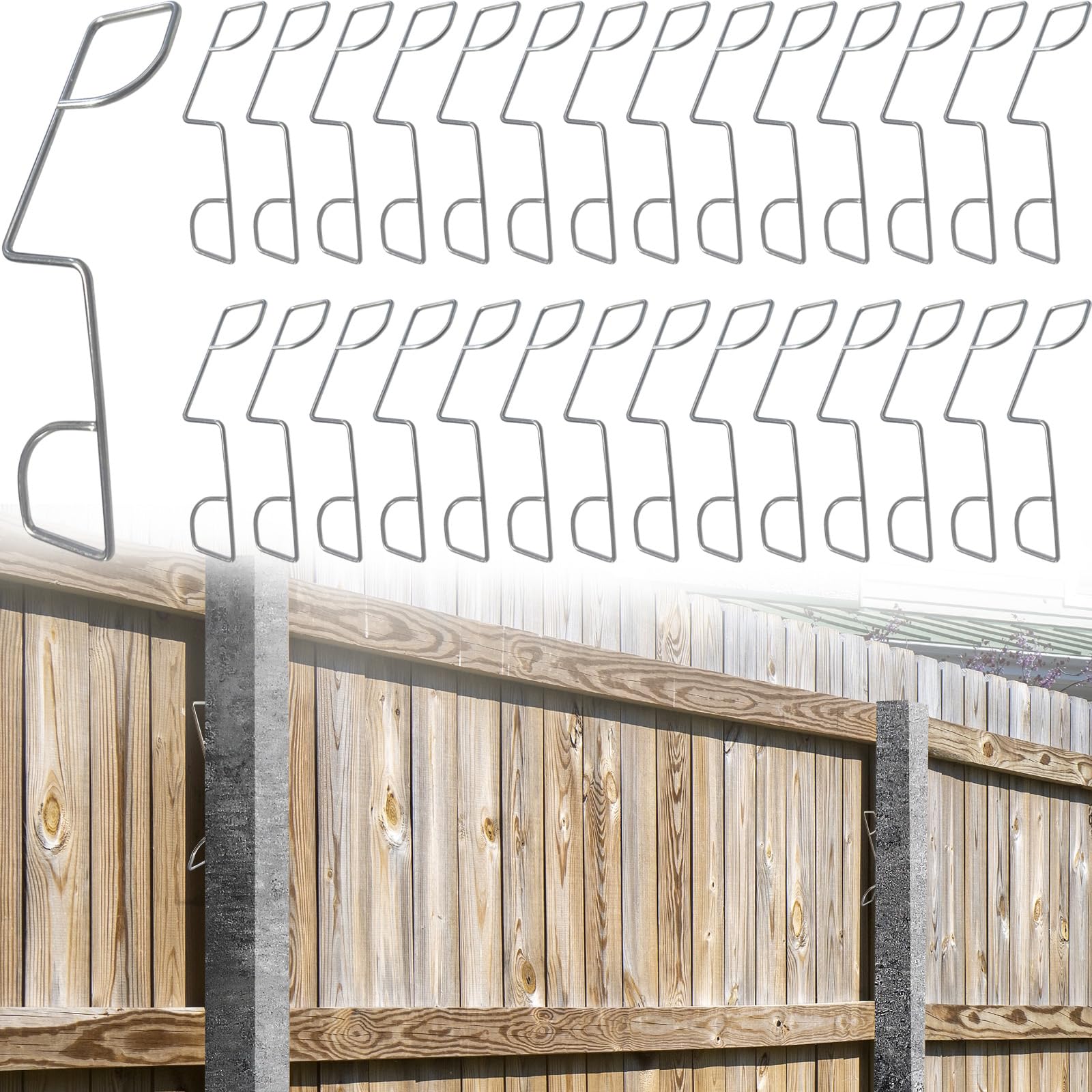 50 Pcs Panel Clips, Fence Wedges to Stop Rattling and Banging, Durable Stainless Steel Grips for 12 Fences