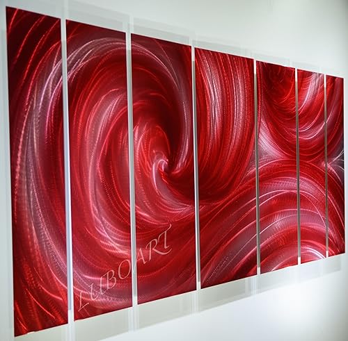 Amazon Com 66 X24 Metal Art Painting 3d Effect Wall Decor Red Sea Ocean Wave Hot Dance Contemporary Style Original Modern Hand Made By Lubo Naydenov Handmade