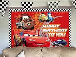 Car Racing Birthday 7x5ft Backdrop Racing Car Story