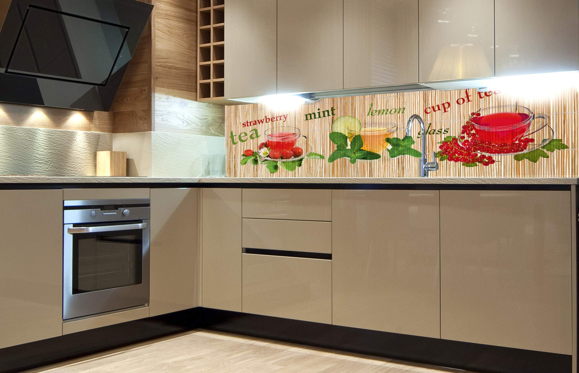 DIMEX LINE Peel and Stick Kitchen Backsplash Sticker Tea | Waterproof Decorative Wall Foil for Kitchen | Made in EU - 180.01 × 60.00 cm