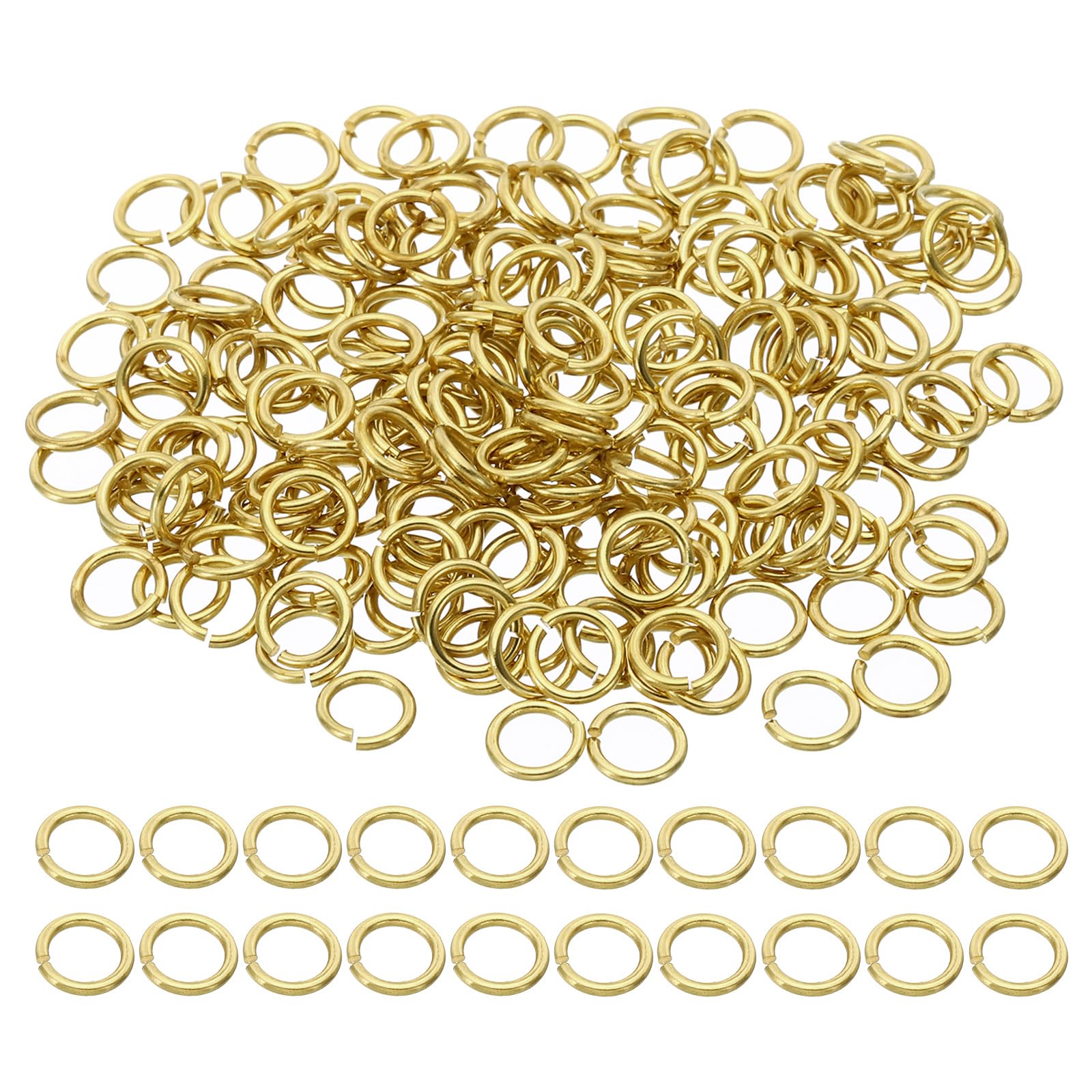 PATIKIL 7mm Open Jump Rings, 200Pcs Solid Copper Round Ring Charm Loops Connectors for Jewelry Making Crystal Garland Necklaces Earrings Keychains Craft DIY, Copper
