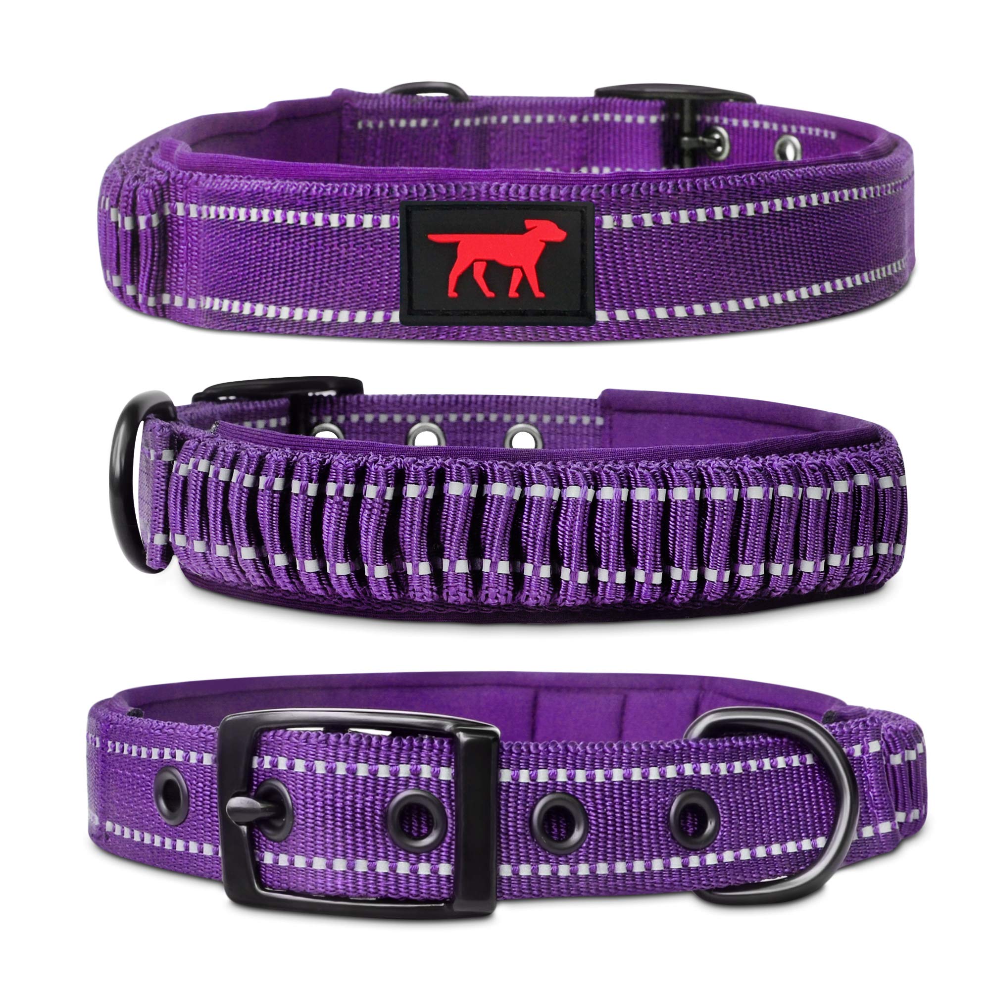 Photo 1 of Heavy Duty Dog Collar with Handle | Ballistic Nylon Heavy Duty Collar | Padded Reflective Dog Collar with Adjustable Stainless Steel Hardware | Convenient Sizing for All Breeds