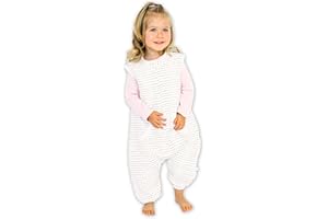 Tealbee Dreamsuit: Toddler Sleep Sack with Feet 12-18 months, 18-24 months - 1.5 TOG Winter Baby Wearable Blanket for Walkers - Rayon made from Bamboo, Organic Cotton Sleep Bag (12m-2T) - Brushed Dots
