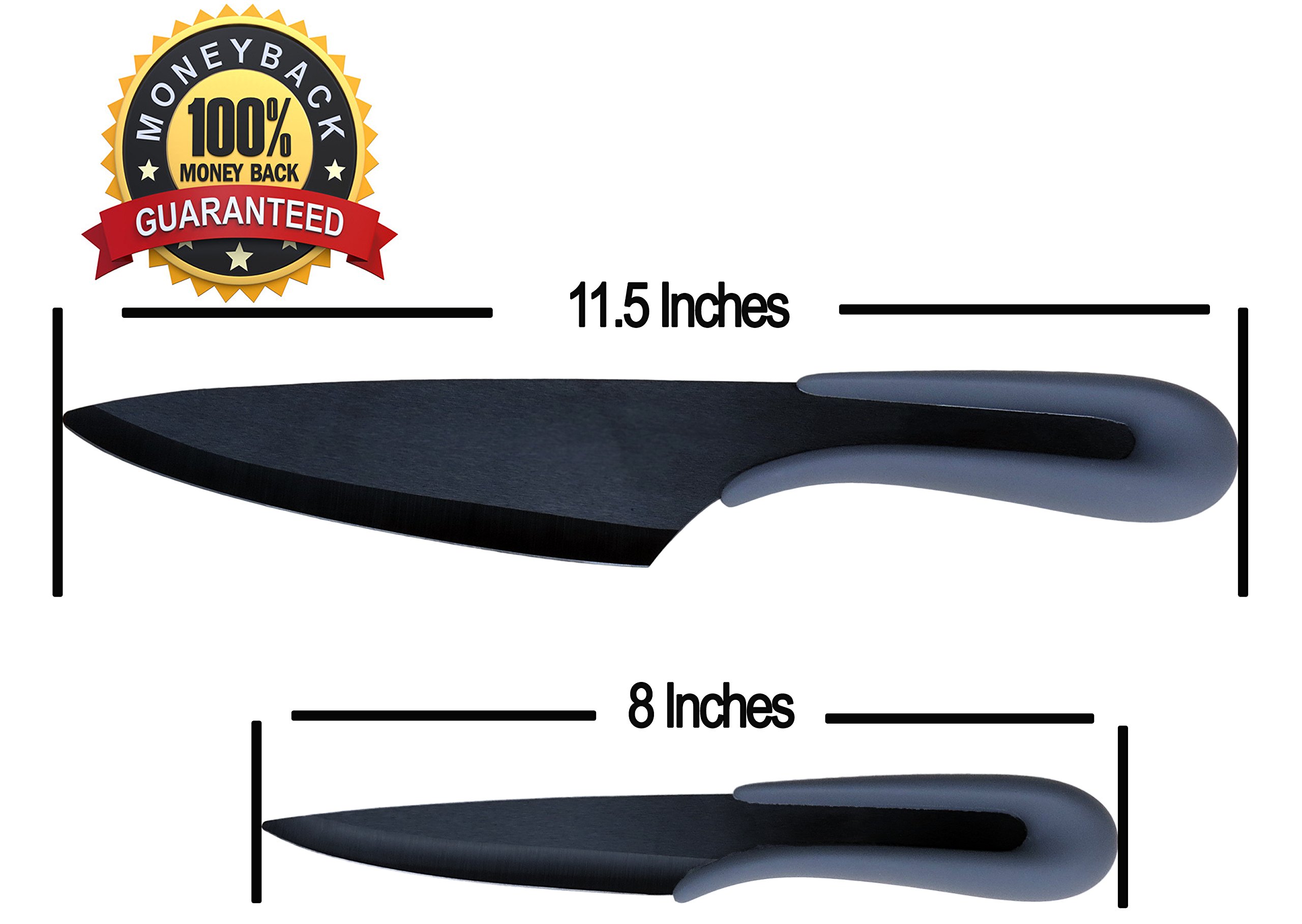 Ceramic Knife by Vesper\'s Kitchen 2 Piece Ceramic Kitchen Knife Set, Black Ceramic Knives, a 6\