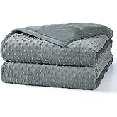 Alomidds Weighted Blanket (60"x80",15lbs Queen Size - Grey), Weighted Blankets for Adults and Kids, Cooling Breathable Soft and Comfort Minky, Heavy Blanket Microfiber Material with Glass Beads