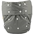 Sigzagor Teen Adult Cloth Diaper Nappy Reusable Washable for Disability Incontinence Men Boys (Grey)