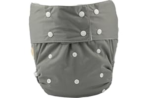 Sigzagor Teen Adult Cloth Diaper Nappy Reusable Washable for Disability Incontinence Men Boys (Grey)