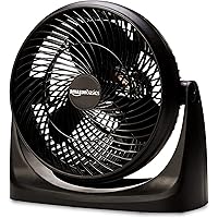 Amazon Basics 3 Speed Small Room Air Circulator Fan, 11-Inch, Blade, Black, 7.6"D x 14.8"W x 14.1"H