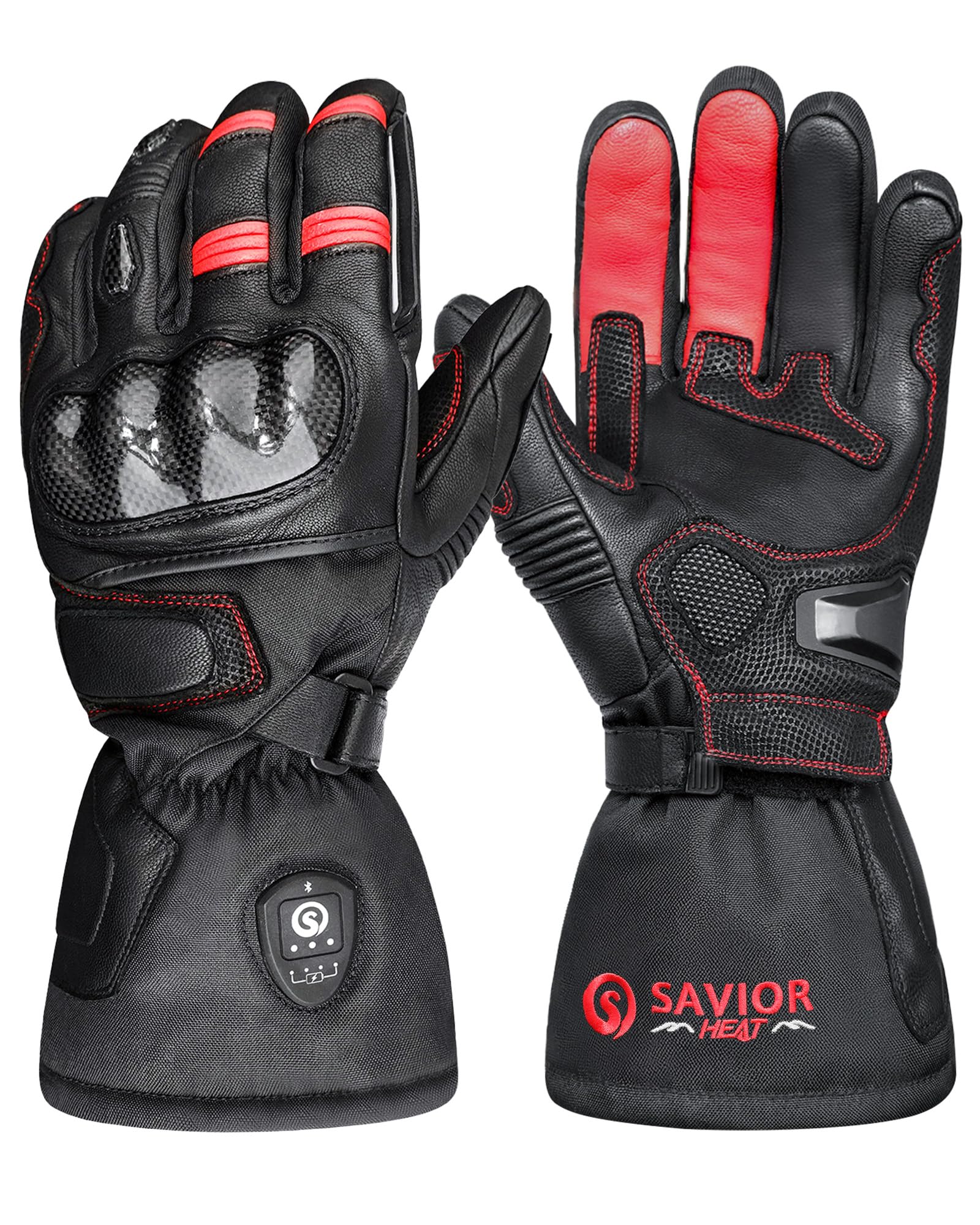 Photo 1 of SAVIOR HEAT Heated Motorcycle Gloves for Men & Women, 7.4V 3000mAh Waterproof Heated Gloves with Rechargeable Battery Up to 10H for Winter Outdoor Riding, Cycling, Snowmobile