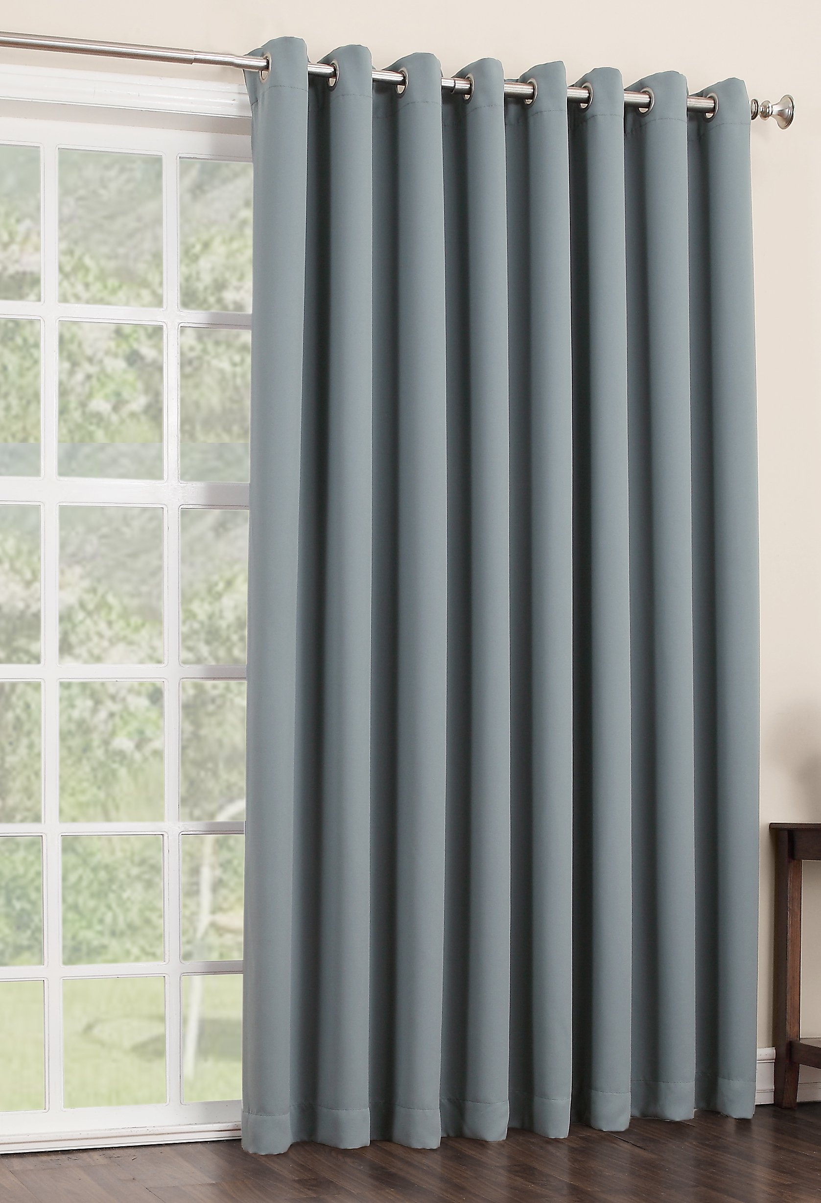 Sun Zero Easton Blackout Patio Door Curtain Panel 100" x 84" Mi... Free