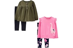 Simple Joys by Carter's Toddlers and Baby Girls' 4-Piece Long-Sleeve Shirts and Pants Playwear Set