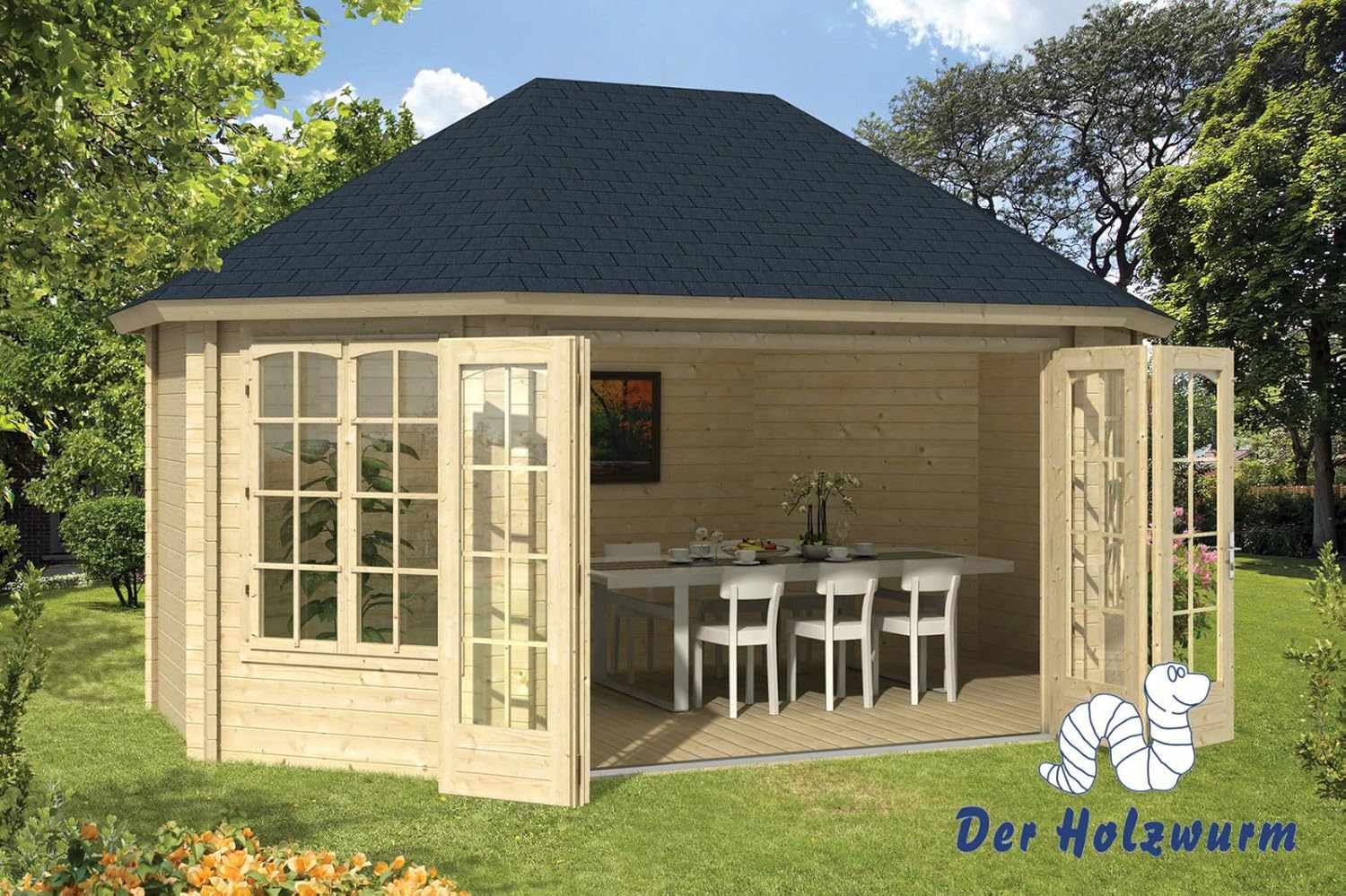 45 mm Gartenhaus Gudrun ca. 500x360 cm (unbehandelt): Amazon.de: Garten