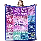 Turtle Blanket Gifts for Girls Women Sea Turtle Blanket Soft Flannel Sea Turtles Throw Blankets for Kids Adults Ocean Decor Gifts for Turtles Lovers 50"X40"