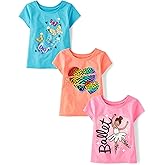 The Children's Place Baby-Girls and Toddler Unicorns,Butterflies,Trends Short Sleeve Graphic T-Shirts,3 Pack