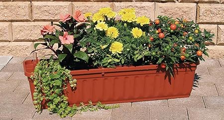 Blumenkasten 80 cm terracotta mit Wasserspeicher MADE IN GERMANY