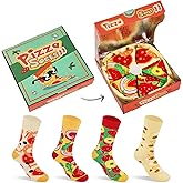 AGRIMONY Funny Pizza Socks Box for Men Teen Boys - Easter Pizza Food Socks-Fathers Birthday Christmas Gift Stocking Stuffers