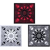 GERINLY 3pcs Men's Retro Bandana Scarf Stylish Paisley Pocket Squares Tie Dye Cowboy Wraps Headwraps for Hip Hop