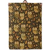 Mounidso Retro Owl Blanket Gifts for Women Girls Kids, Soft Warm Lightweight Flannel, Forest Animal Throw Blankets for Bedroom Living Room Home Sofa Decor 50" x 60", Vintage Wildlife Throws